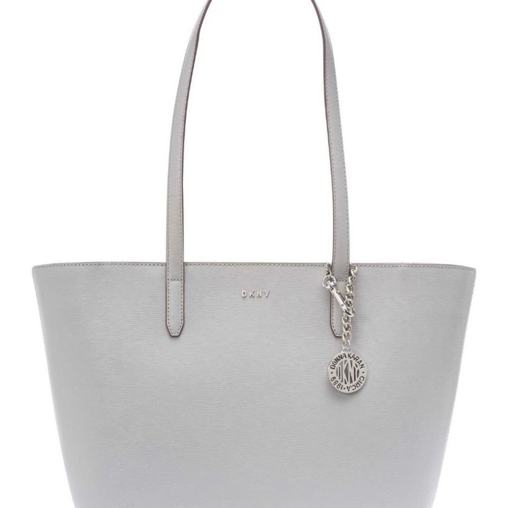 DKNY Smooth Leather Tote Bag - In Grey - Excellent Condition